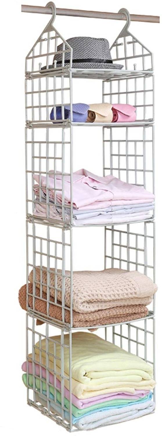DARKFISH 5 Layer Foldable Hanging Clothing Rack Organizer