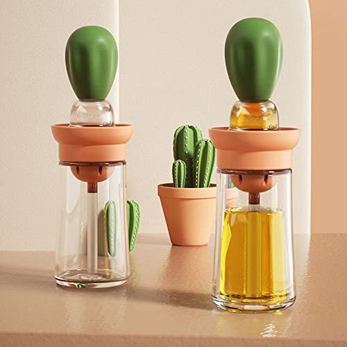 Glass Oil Dispenser Bottle with Silicone Brush