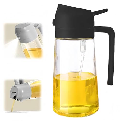 Oil Dispenser Bottle β 500ml, BPA-Free Glass, Black