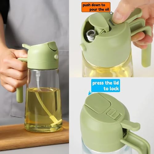 Oil Dispenser Bottle – 500ml, BPA-Free Glass, Black