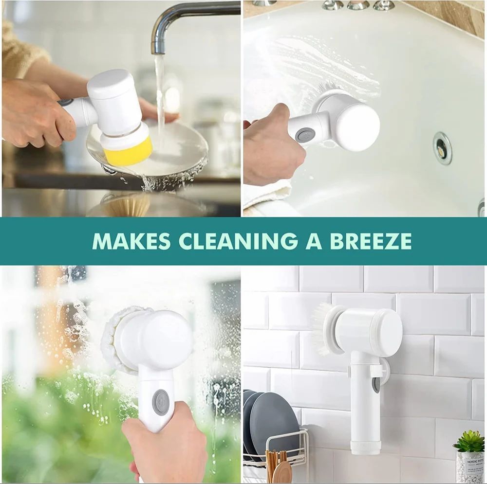 5in1 Electric Cleaning Brush Magic Power Scrubber 5 In 1 Magic Brush