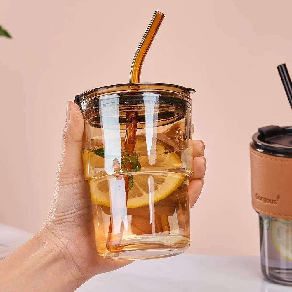 400ml Glass Leather Mug 2