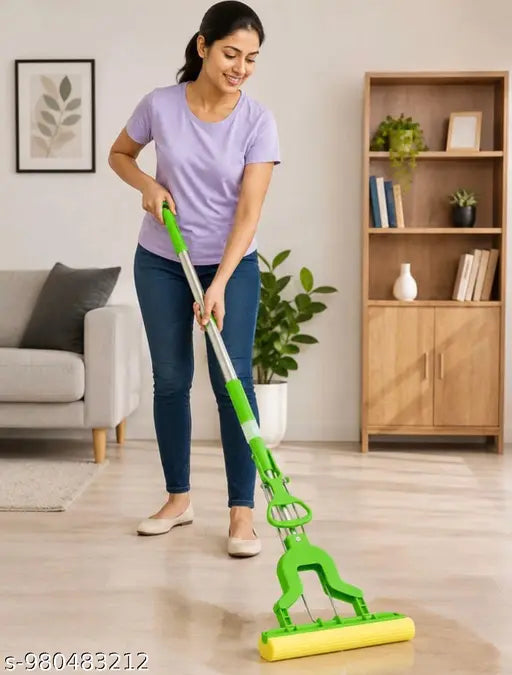 Premium Magic Sponge Mop with Easy Squeeze Handle