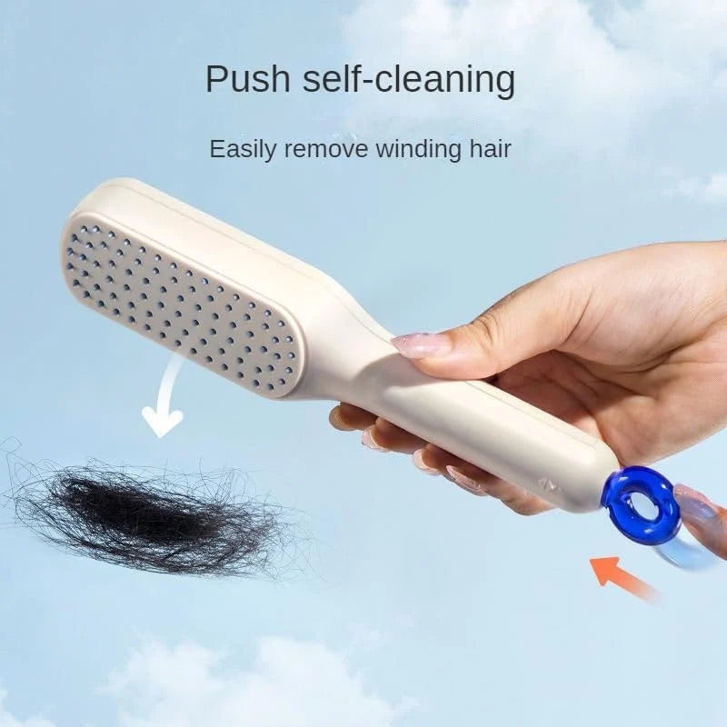 Self-Cleaning GlideBrush Hair Brush for Effortless Detangling