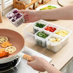 6 Grid Fridge Storage Container, Plastic