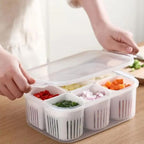 6 Grid Fridge Storage Container, Plastic
