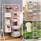 DARKFISH 5 Layer Foldable Hanging Clothing Rack Organizer