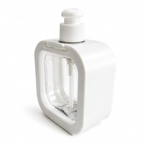 Square Soap Dispenser Refillable Liquid Hand Wash with Pump | Smooth Pump Action, Clear View Bottle, Coral Pink Frame, Refillable Design, Square Shape : Amazon.in: Home & Kitchen