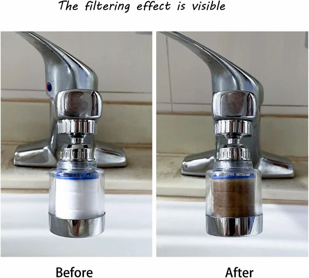 360-Degree Rotating Water Faucet Filter, Stainless Steel