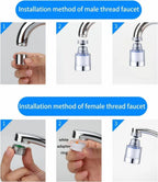 360-Degree Rotating Water Faucet Filter, Stainless Steel