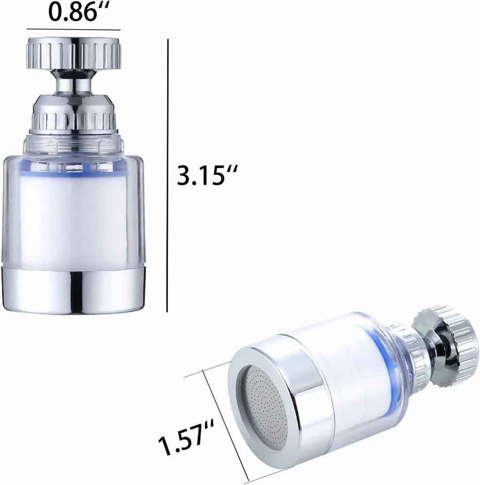 360-Degree Rotating Water Faucet Filter, Stainless Steel
