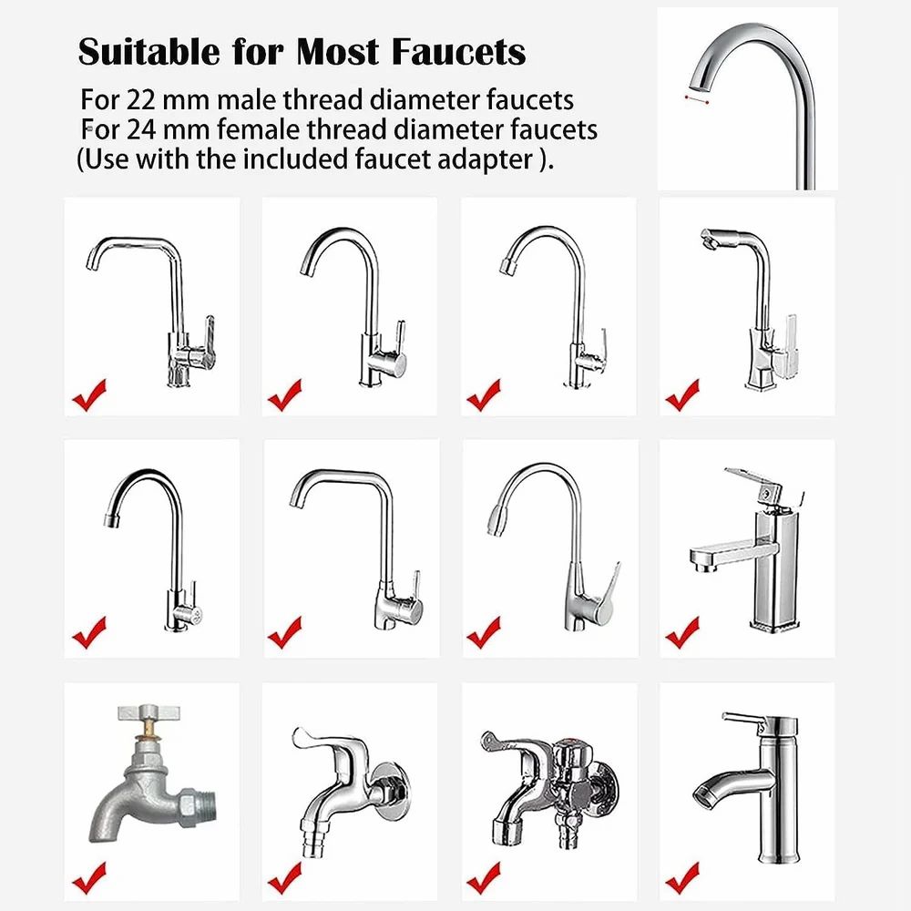 360-Degree Rotating Water Faucet Filter, Stainless Steel