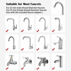 360-Degree Rotating Water Faucet Filter, Stainless Steel