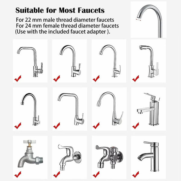 360-Degree Rotating Water Faucet Filter, Stainless Steel