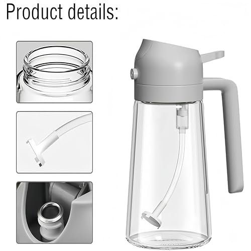 Oil Dispenser Bottle – 500ml, BPA-Free Glass, Black