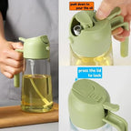 Oil Dispenser Bottle – 500ml, BPA-Free Glass, Black
