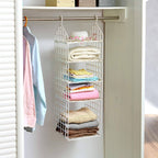 DARKFISH 5 Layer Foldable Hanging Clothing Rack Organizer