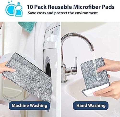 Heavy Duty 360° Flat Floor Mop with Bucket & Reusable Pads