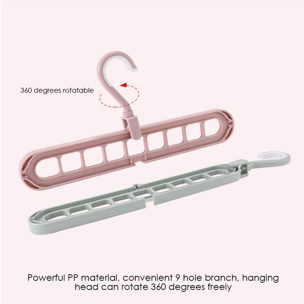 Foldable Magic Clothes Hanger Plastic 9 Holes Multicolor