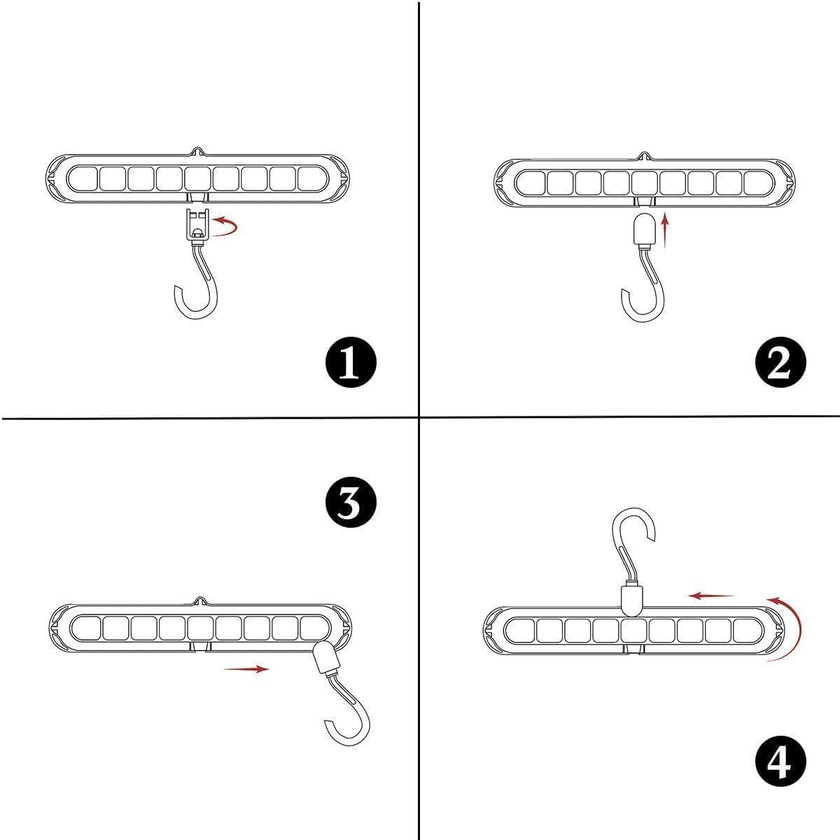Foldable Magic Clothes Hanger Plastic 9 Holes Multicolor