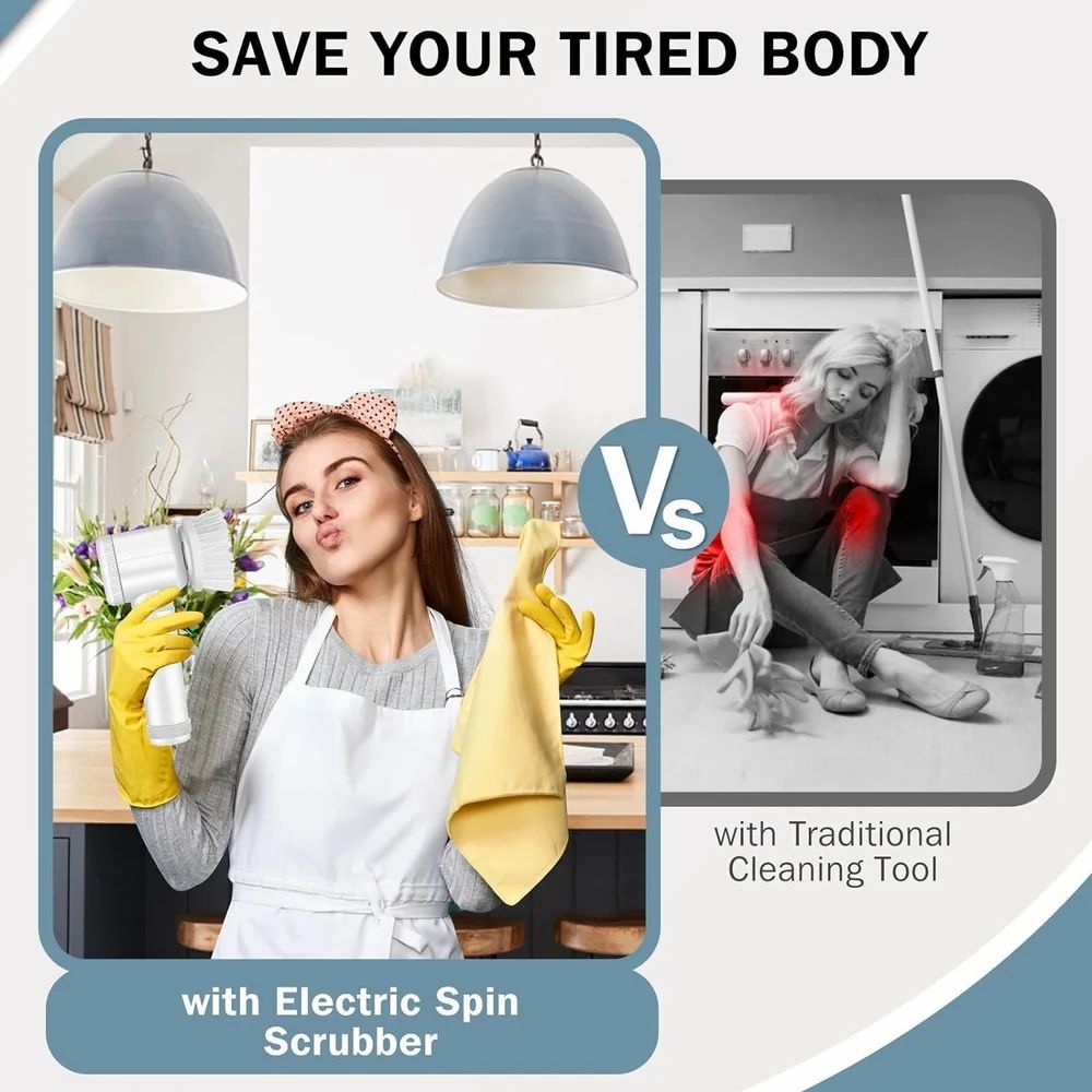 5in1 Electric Cleaning Brush  Magic Power Scrubber 5 In 1 Magic Brush