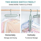 Foldable Magic Clothes Hanger Plastic 9 Holes Multicolor