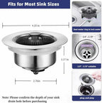 3 In 1 Stainless Steel Strainer 3 in 1 Kitchen Sink Drain Strainer Sink Draining Basket Filter 7