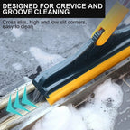 2 in 1 Tiles Floor Scrub Bathroom Brush with Long Handle  ( Stainless Steel, Yellow)