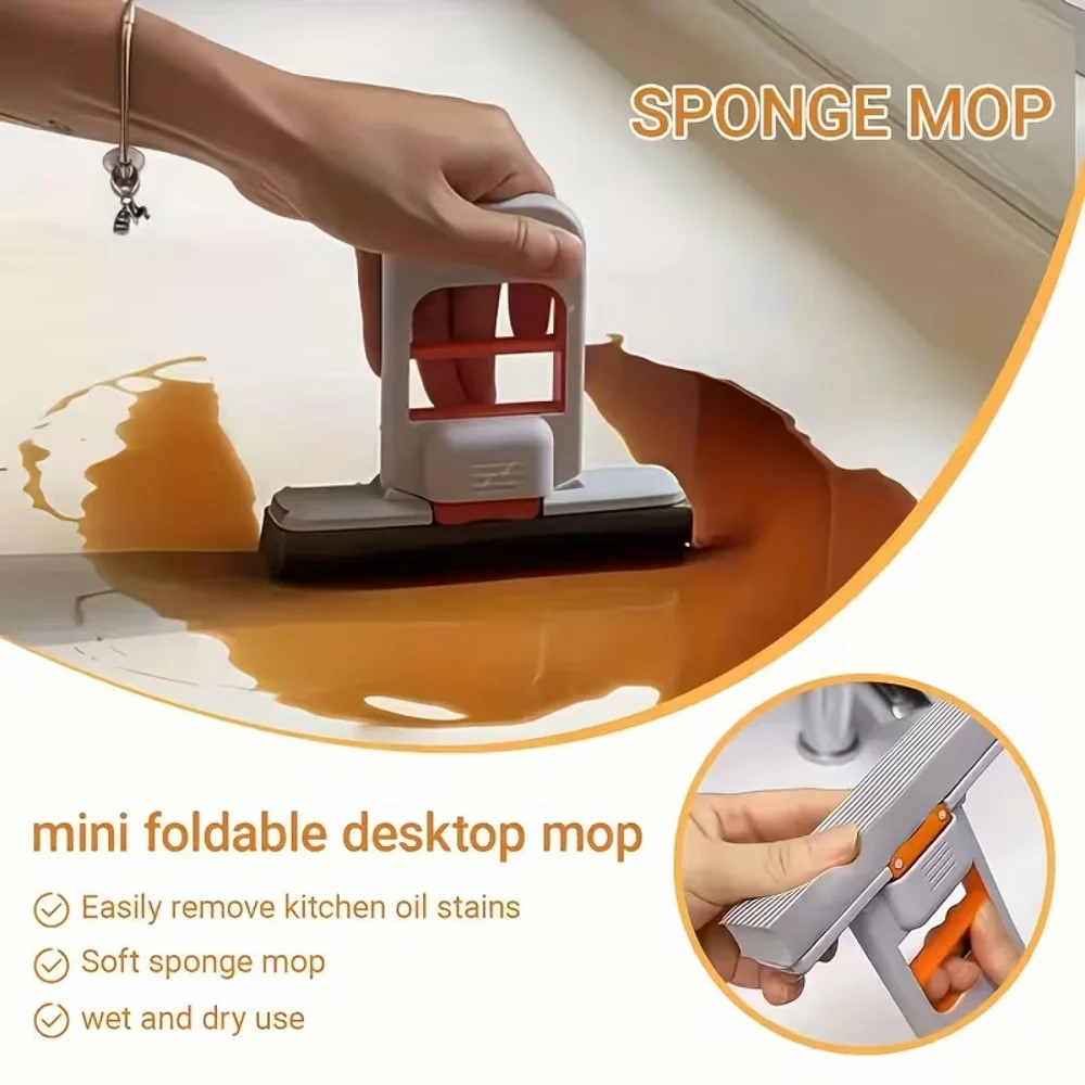 Multi-Functional Mini Handheld Sponge Mop for Kitchen, Bathroom, Glass & Table Cleaning 5