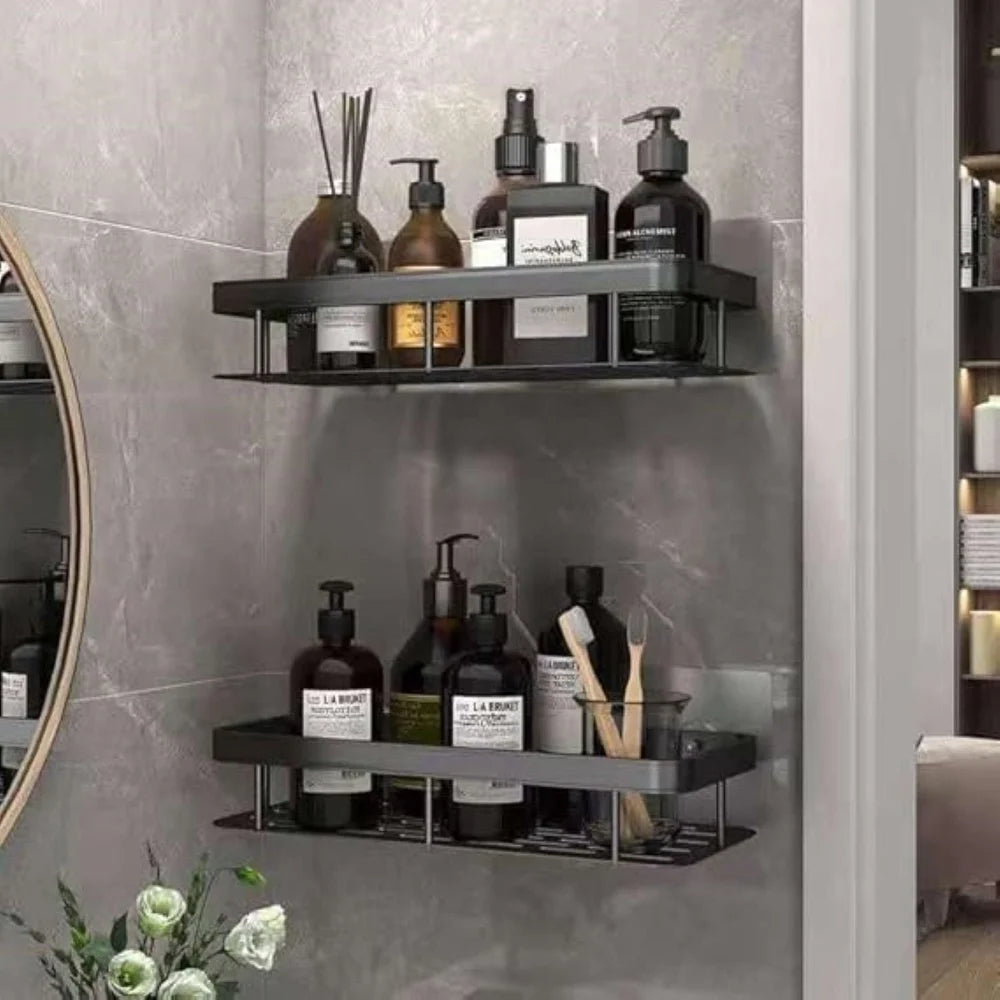 Bathroom Storage Shelf – HydroNest Aluminum Wall Rack