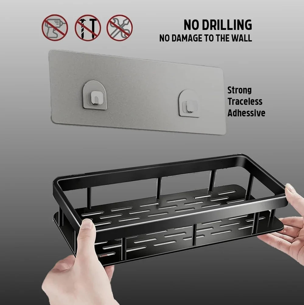 Bathroom Storage Shelf – HydroNest Aluminum Wall Rack