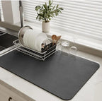 Dish Drying Kitchen Mat Microfiber 60x40cm Grey