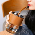 400ml Glass Leather Mug 7