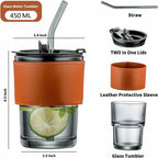 400ml Glass Leather Mug 3
