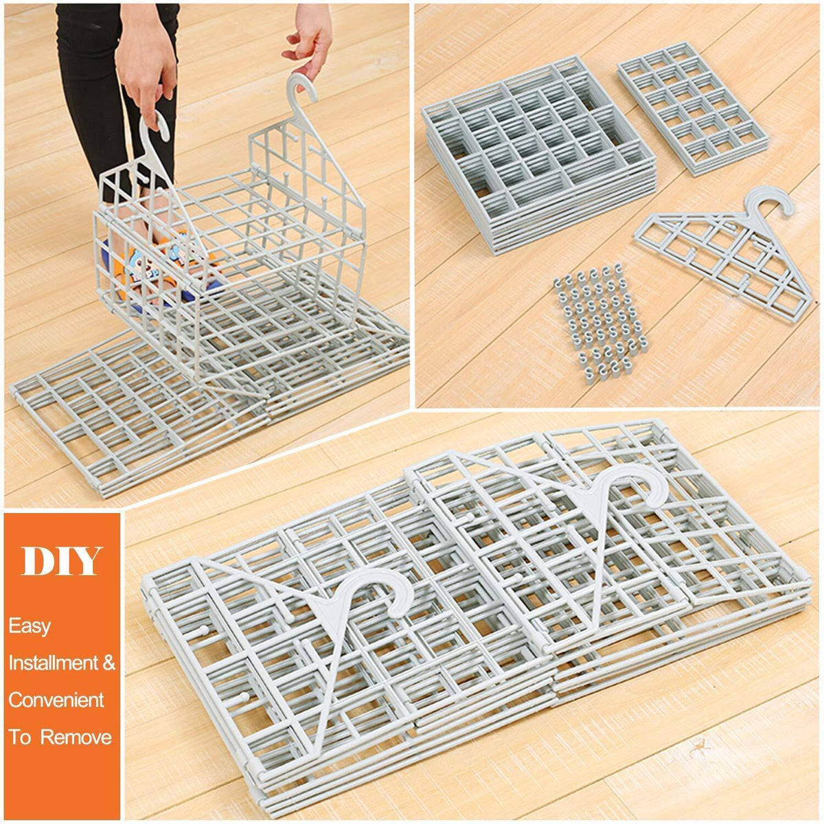 DARKFISH 5 Layer Foldable Hanging Clothing Rack Organizer