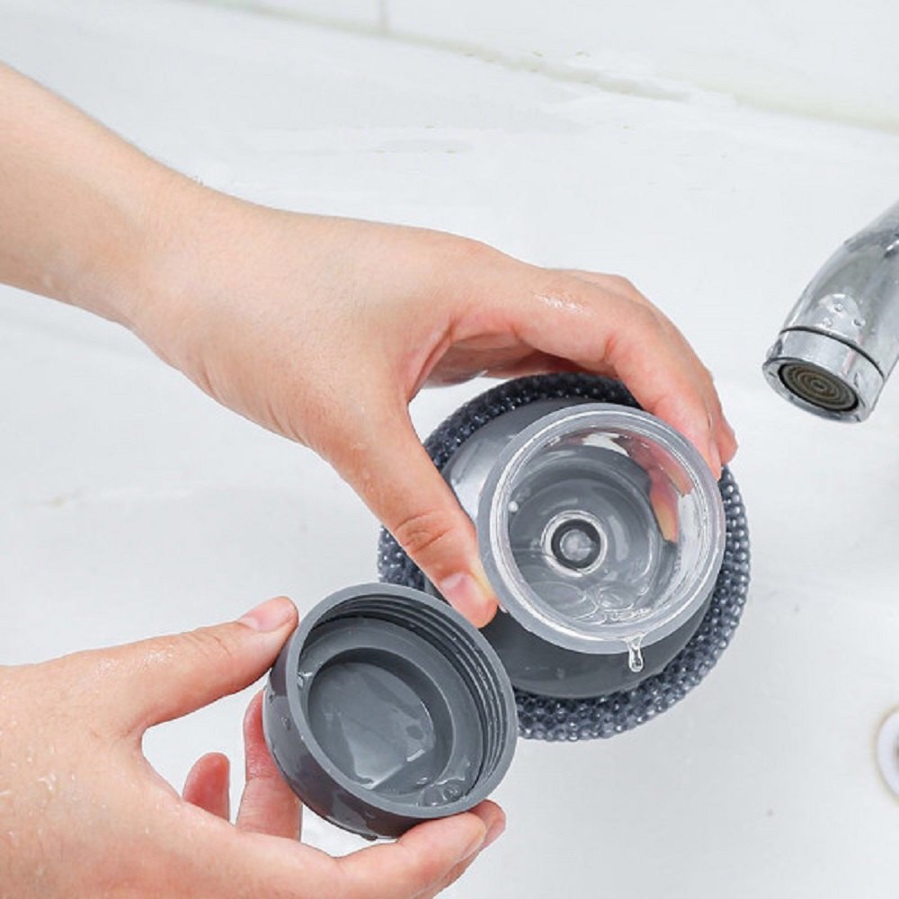 KITCHEN SOAP DISPENSING PALM BRUSH