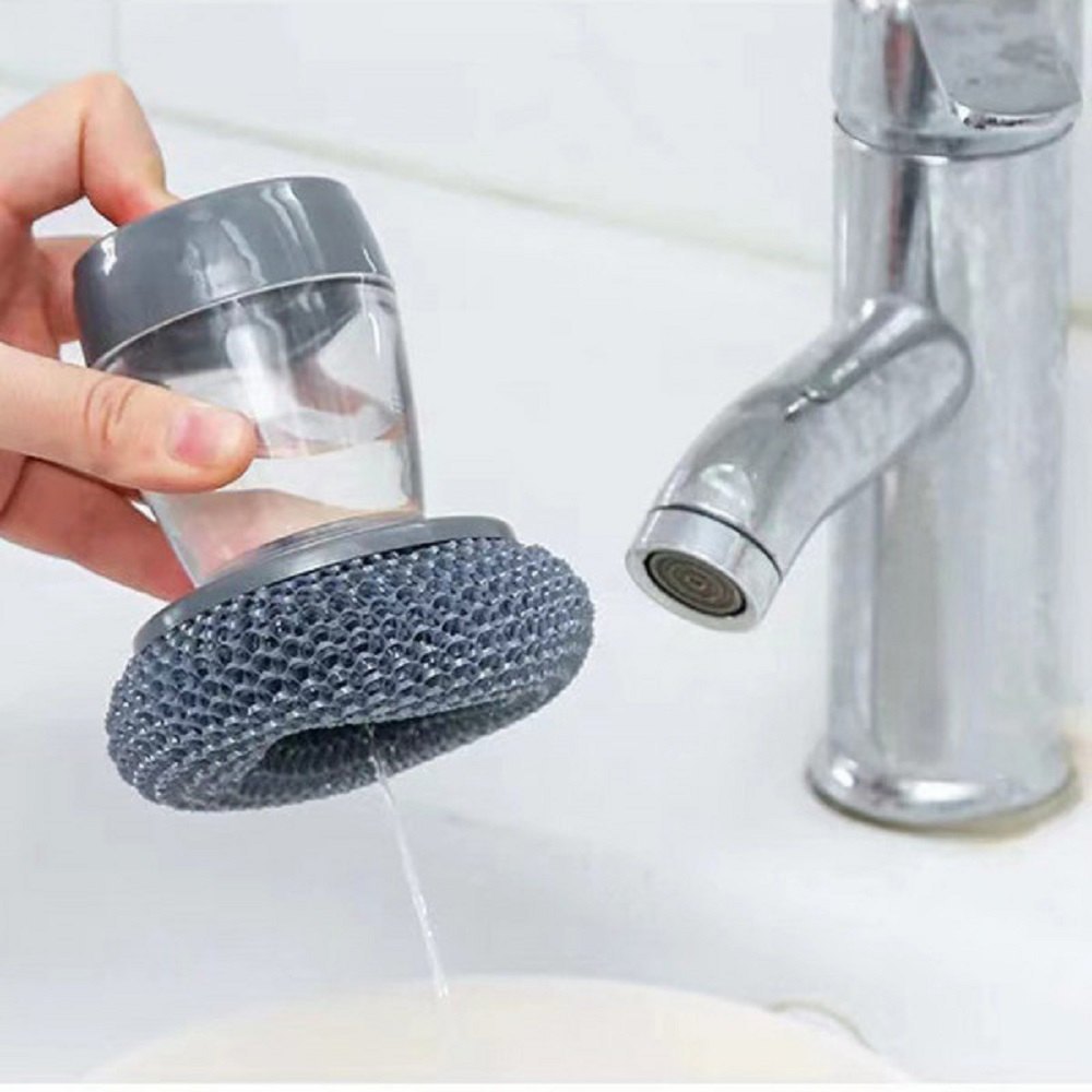 KITCHEN SOAP DISPENSING PALM BRUSH
