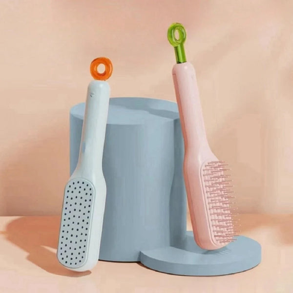 Self-Cleaning GlideBrush Hair Brush for Effortless Detangling