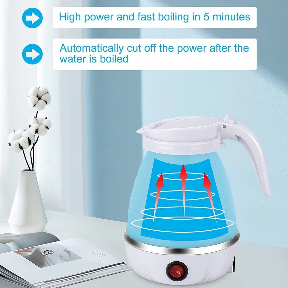 Silicone Foldable Electric Kettle (0.8L, 220W)