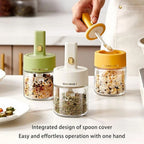 Plastic Spice Jar with Spoon 250ml White
