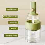 Plastic Spice Jar with Spoon 250ml White